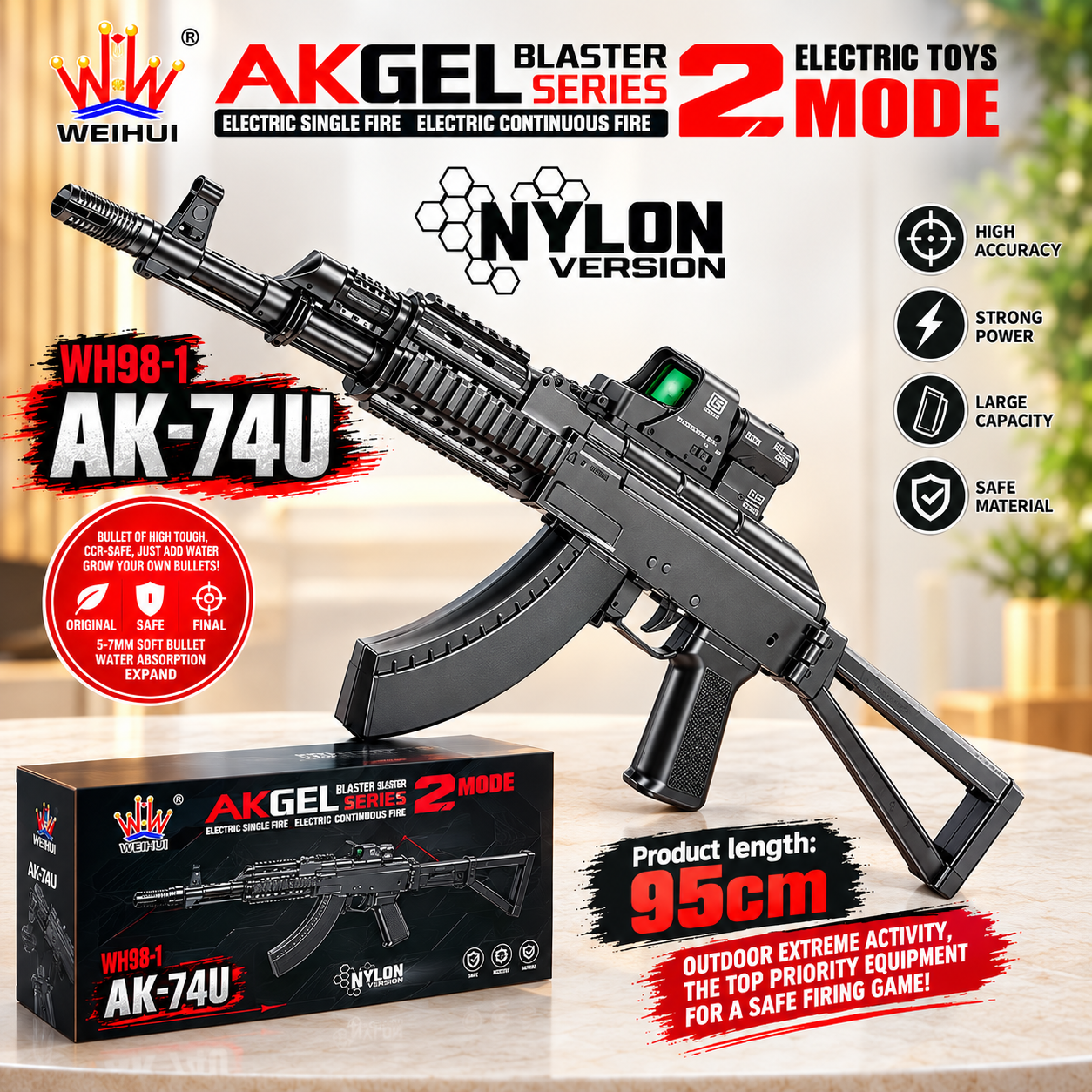 AK-74U Electric Gel Blaster Toy