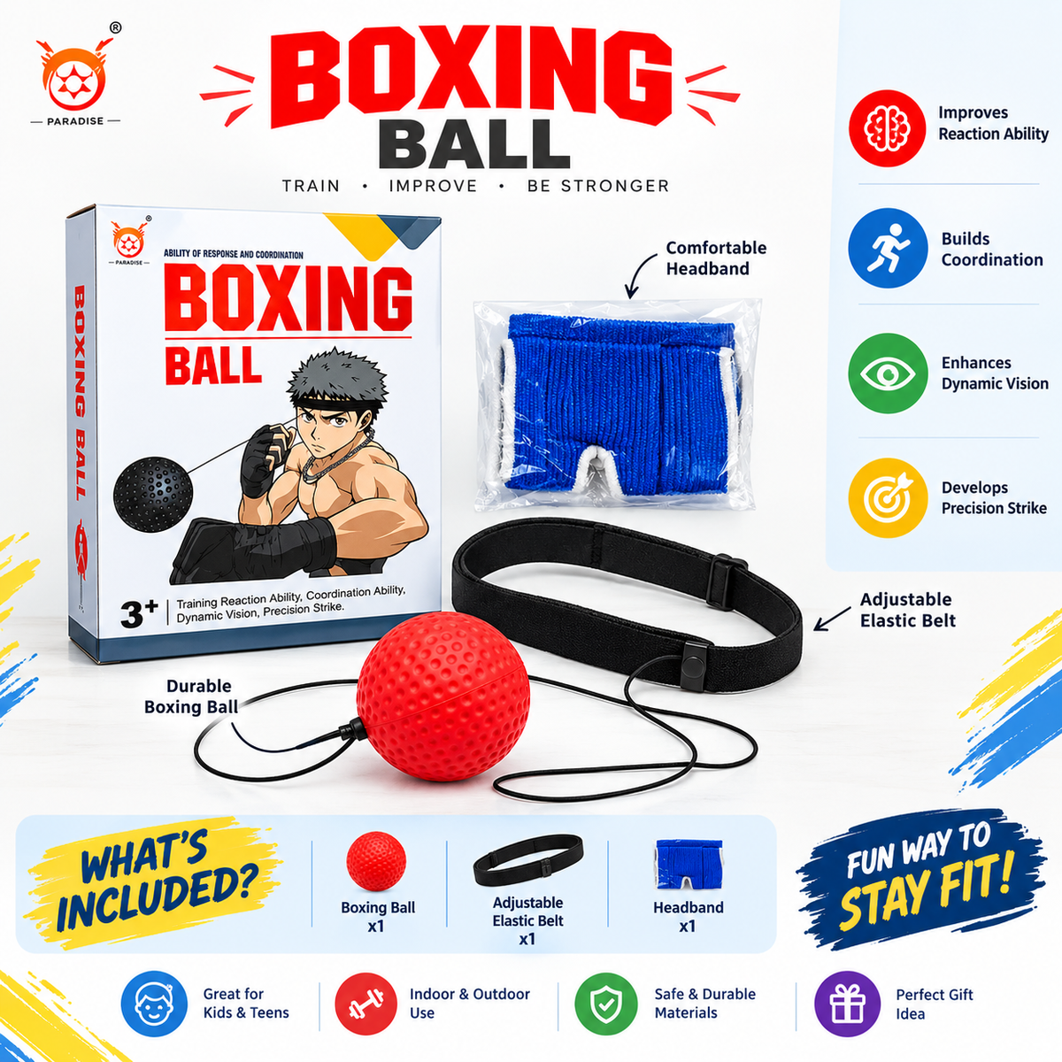Boxing Ball Reflex Training Set for Kids – Coordination & Reaction Skills Toy - image 2