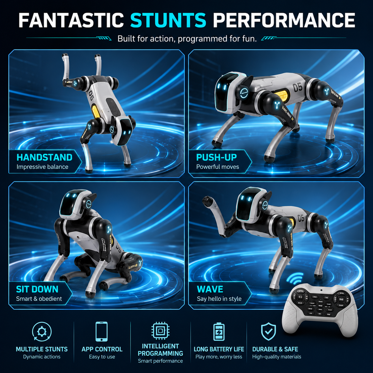 Ai Robot Dog Fantastic Stunts Performance