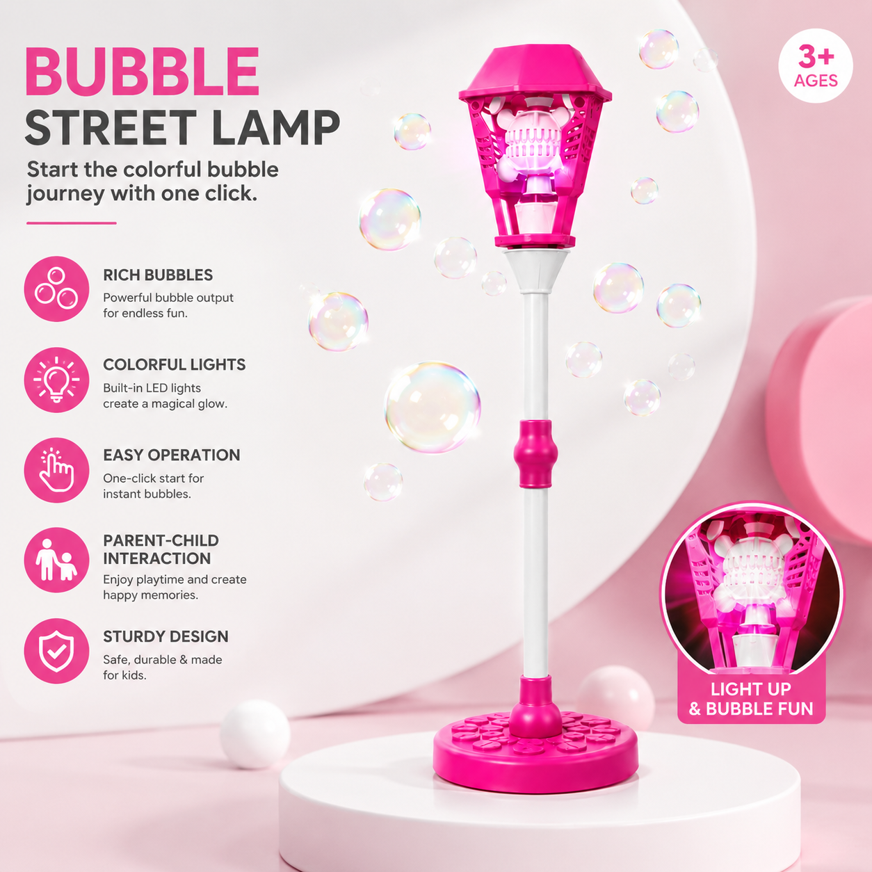 Bubble Torch Fun Garden Lamp Toy with LED Lights JustForKids