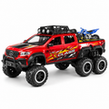 Mercedes X-Class 6x6 Die-Cast Alloy Monster Truck with Sports Bike – 1:28 Scale