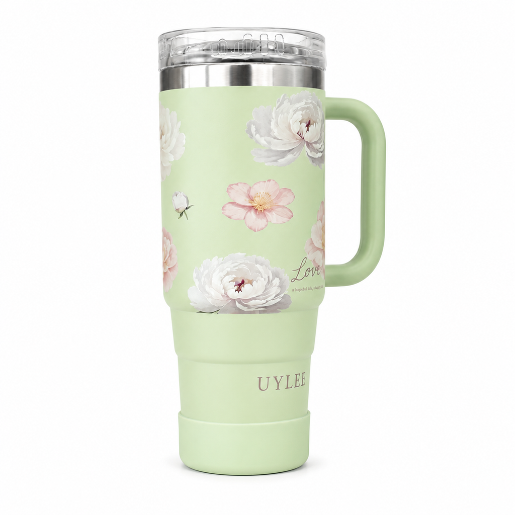 Floral Insulated Travel Mug – Elegant Style
