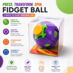 Stress Relief Ball Press-to-Spin Fidget - Assorted Colors