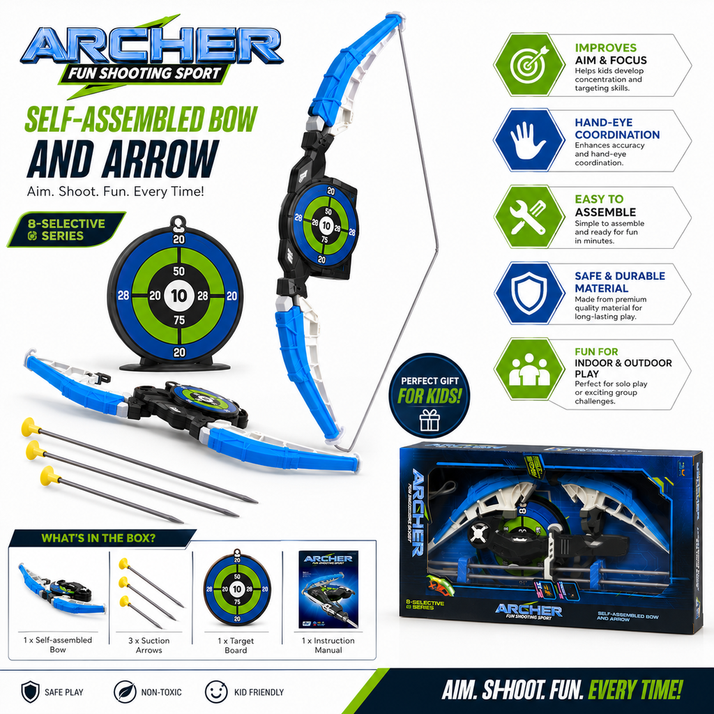 Archer Fun Shooting Sport – Self-Assembled Bow & Arrow Set