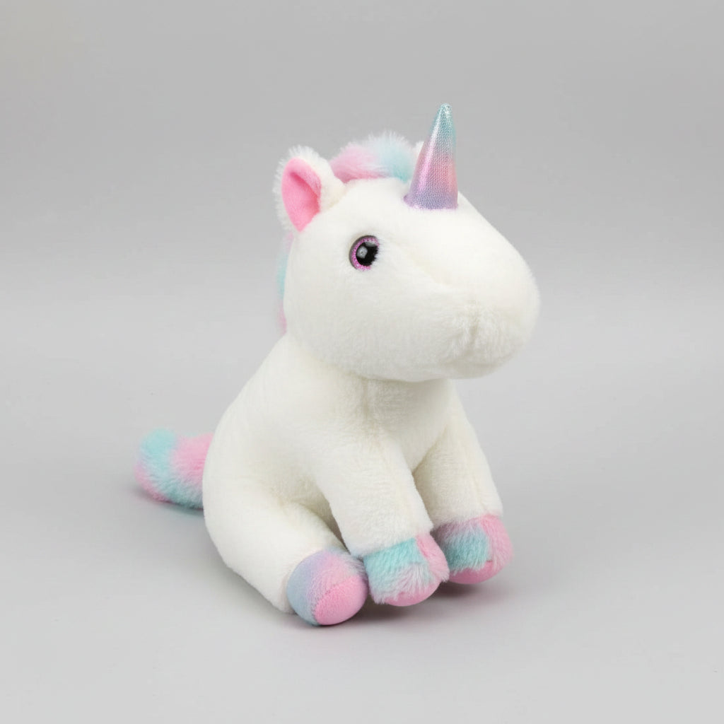 White Unicorn Plush Toy with Pink Mane
