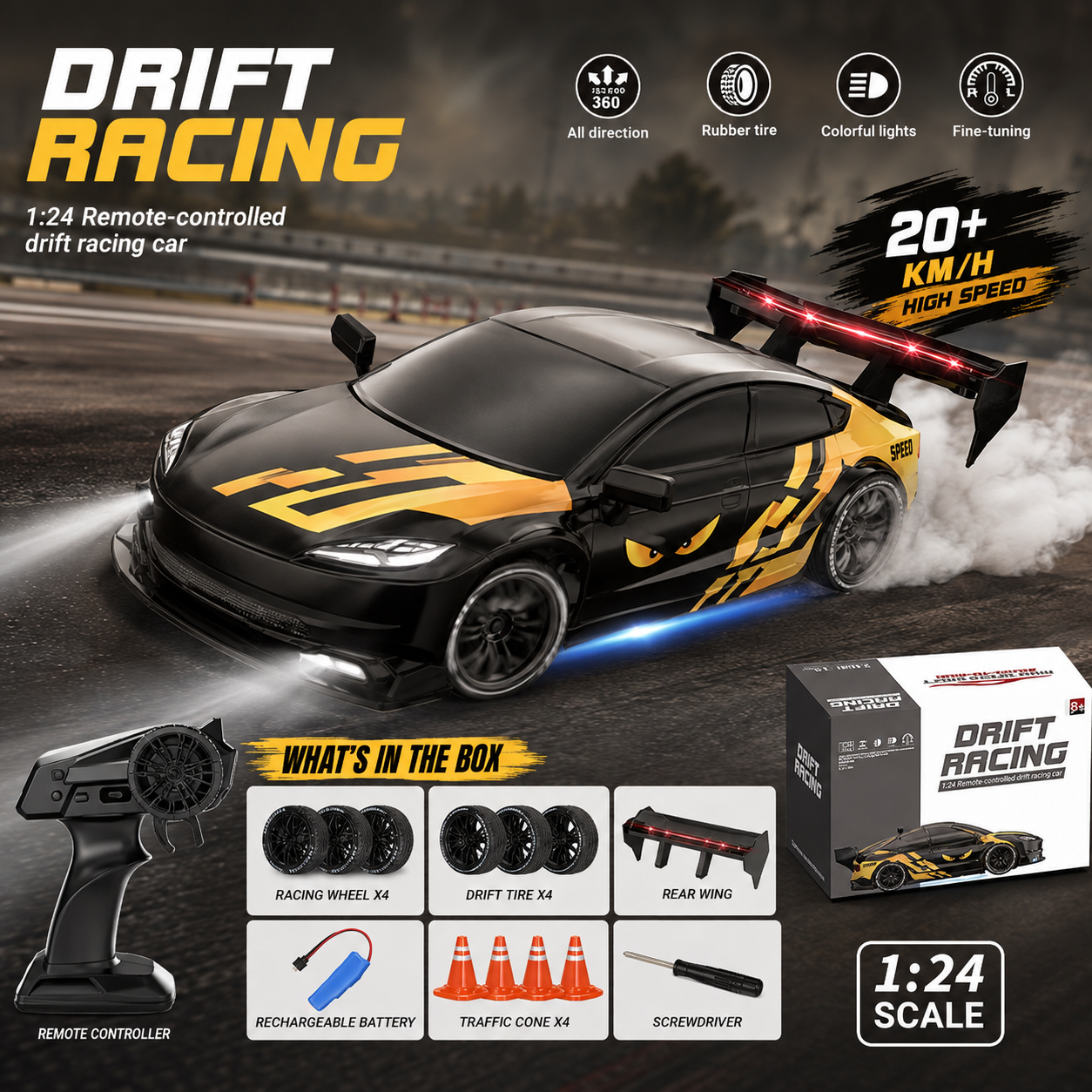 1:24 High-Speed Remote Control Drift Racing Car