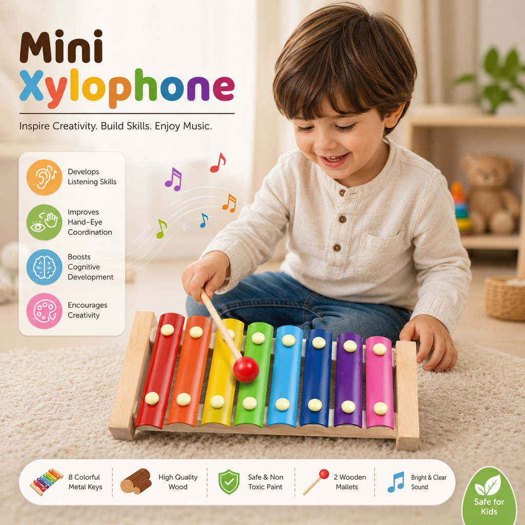 Kids Wooden Xylophone Musical Toy