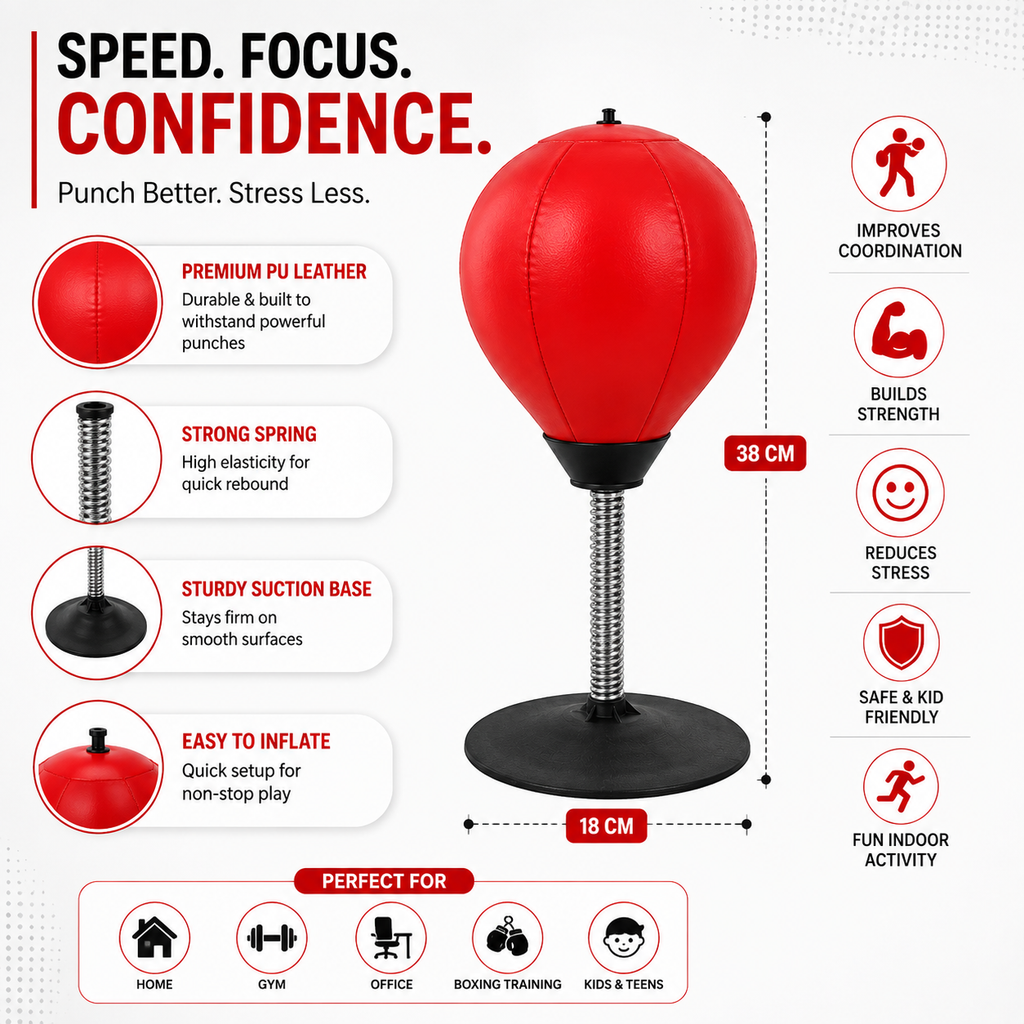 Desktop Punching Ball – Stress Relief & Reflex Training Tool