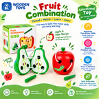 Wooden Fruit Combination Lacing Toy