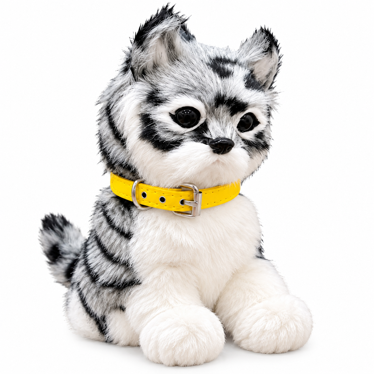 Realistic Cat Plush – Soft Kitten with Collar