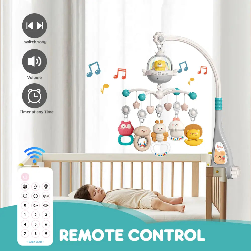 COGNIKIDS Remote Control Baby Crib Mobile With Music, Light