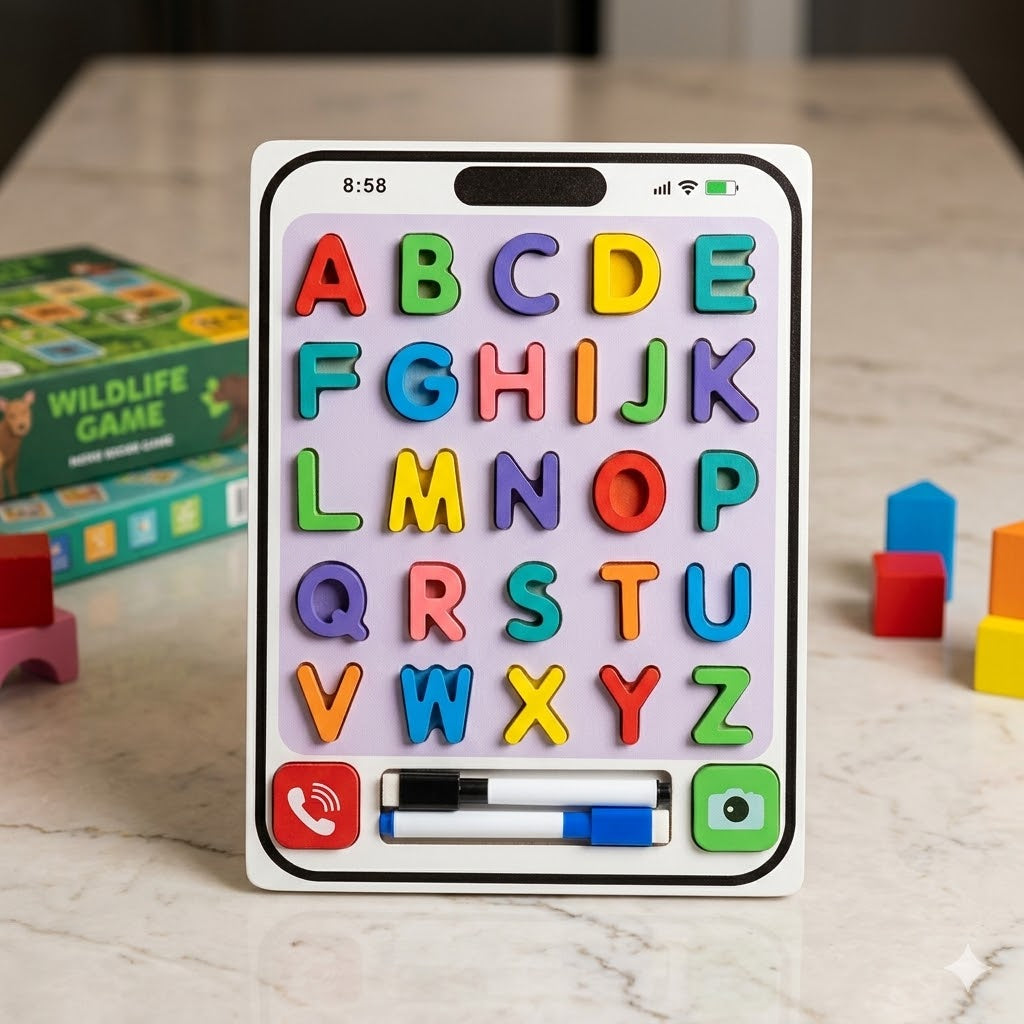 2 in 1 Mobile Alphabet Stacking & White  Board