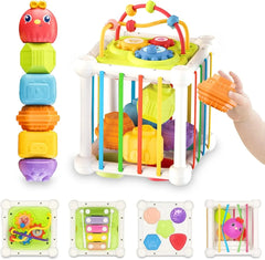 6 in 1 Baby Sensory Shape Sorting Activity Cube