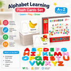 Alphabet Learning Flash Cards & 26-Piece Letters Set