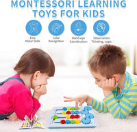 Montessori Slide Four-Color Chess Board Game - JustForKids