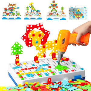 Kids Power Tools With Screwdriver Toy Set - With Battery Operated Drill - JustForKids