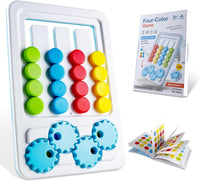 Montessori Slide Four-Color Chess Board Game - JustForKids