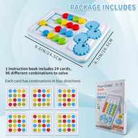 Montessori Slide Four-Color Chess Board Game - JustForKids