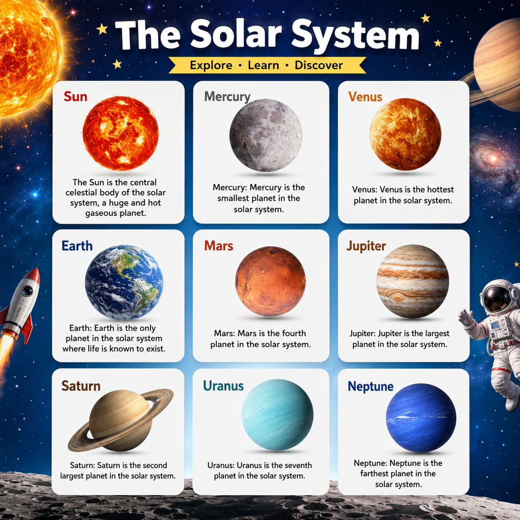 Solar System Wooden Peg Puzzle for Kids