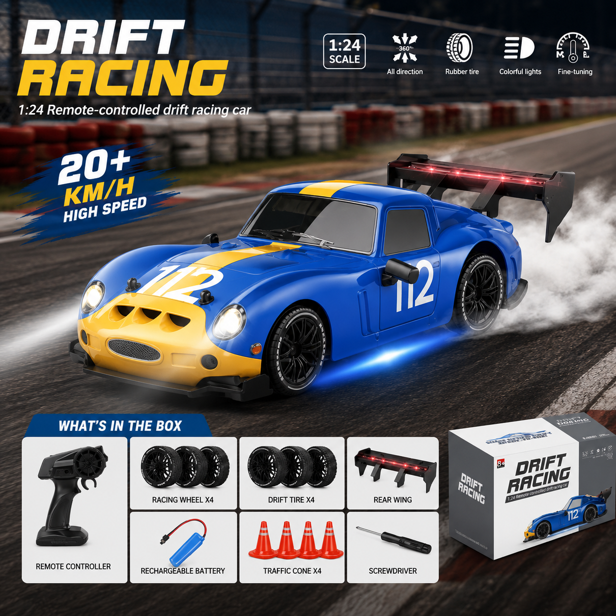 1:24 High-Speed Remote Control Drift Racing Car