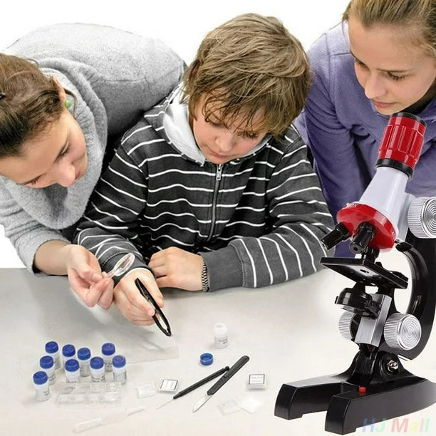 Kids Science Microscope Kit 🔬 - Red / Blue / Orange Color