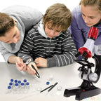 Kids Science Microscope Kit 🔬 - Red / Blue / Orange Color - JustForKids