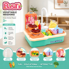 Kids Kitchen Sink Playset with Running Water & 26 Accessories - image 2