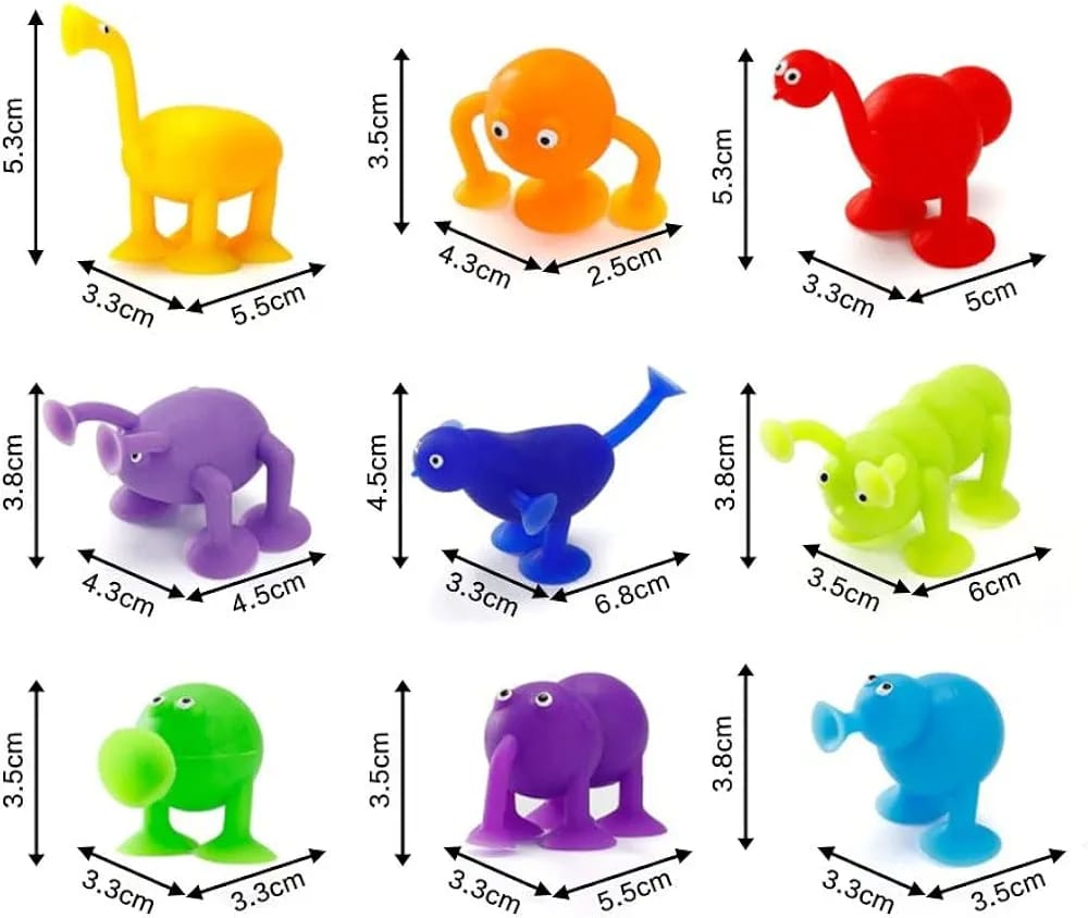 Cute Aliens Silicone Suction Cups Sensory 10 Pieces