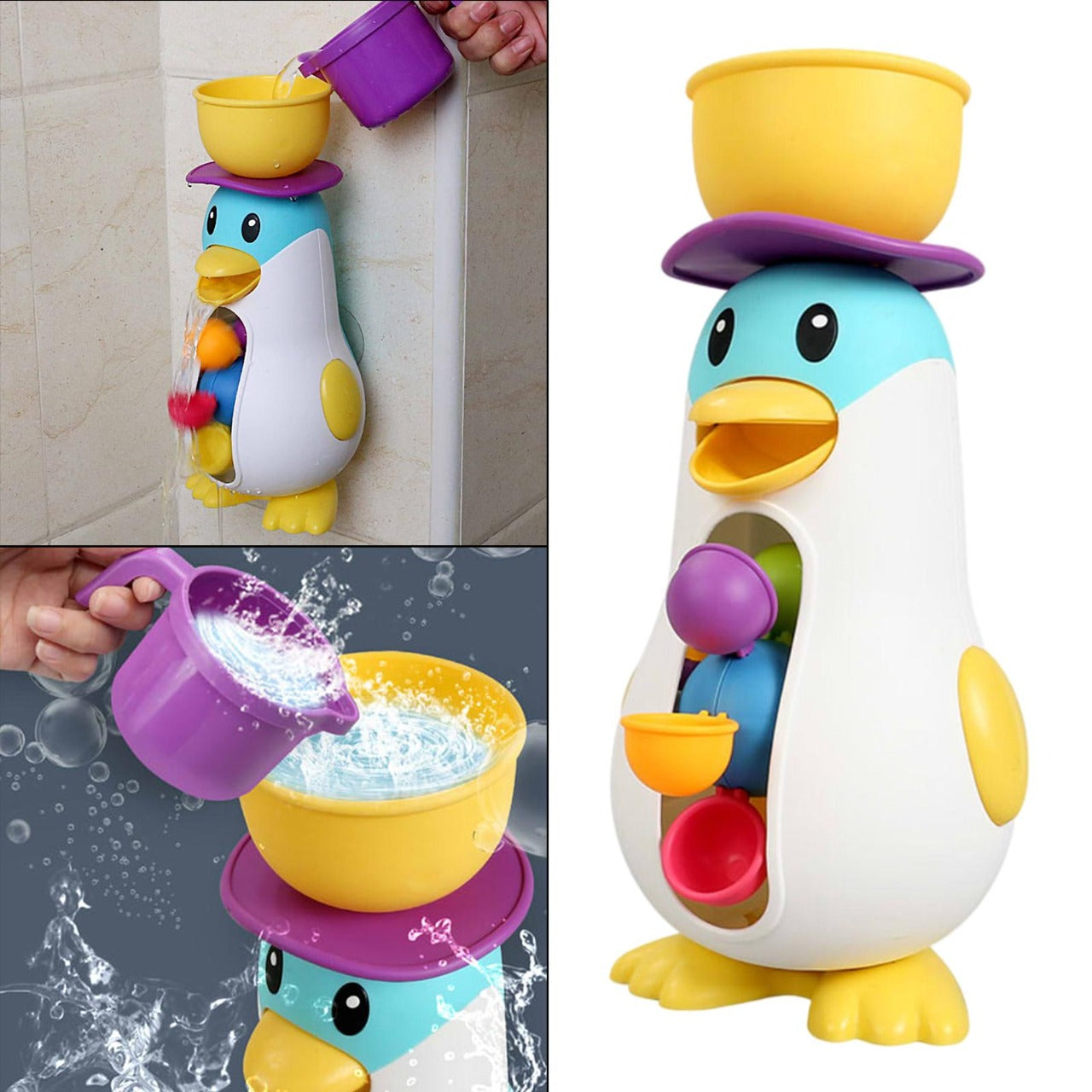Fun Waterwheel Penguin Bath Toy - JustForKids