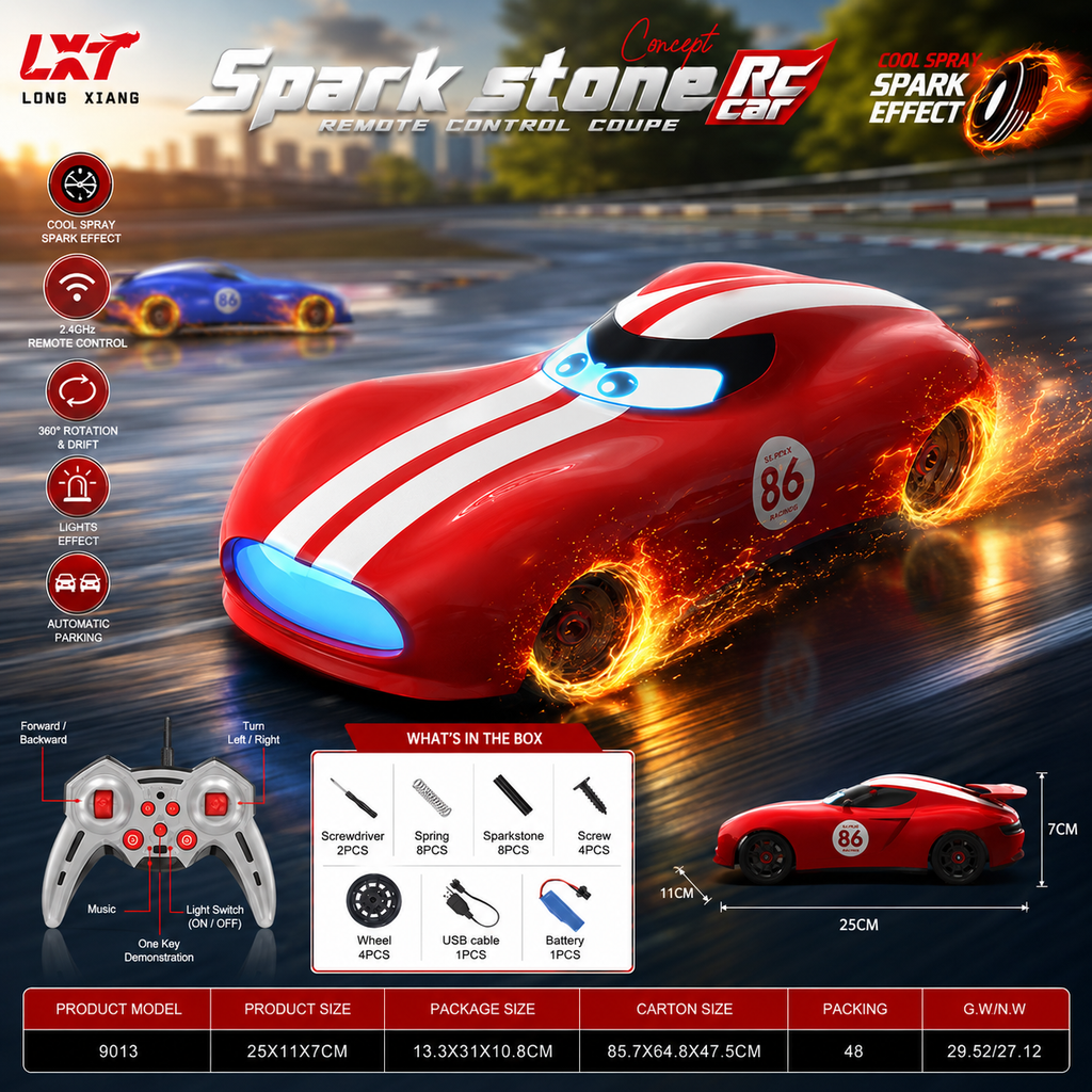 Spark Stone RC Drift Car with Spark Effects & Remote Control