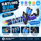 Double Barrel Gatling Water Bullet Gun with LED Lights