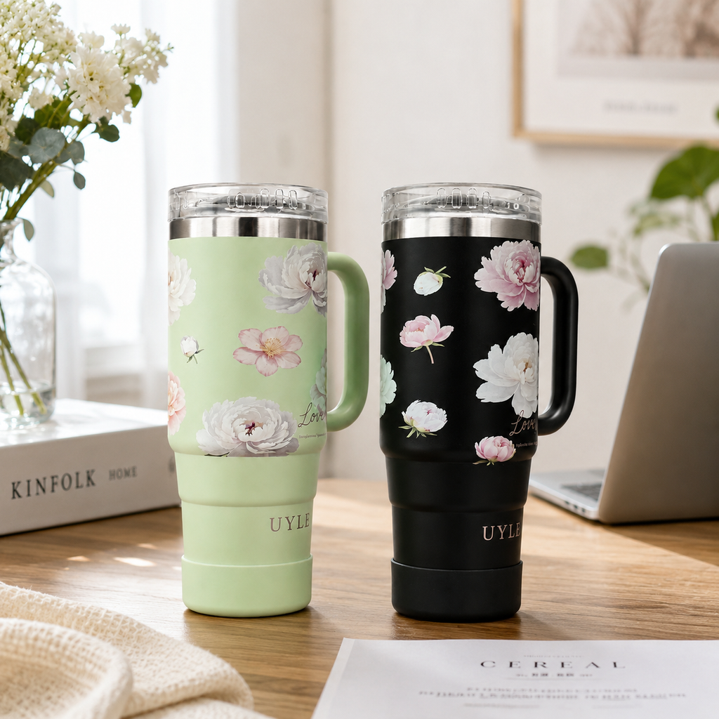 Floral Insulated Travel Mug – Elegant Style