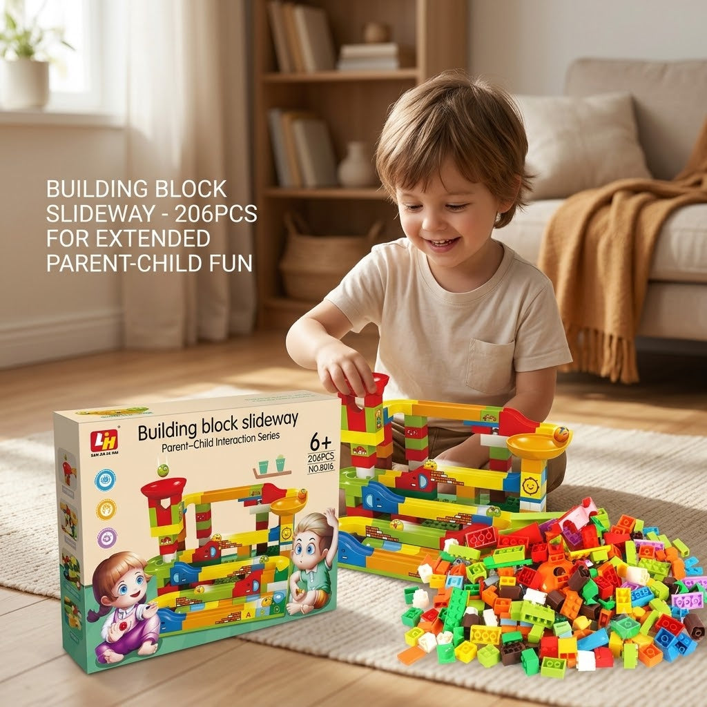 Building Block Slideway - 206 Pcs