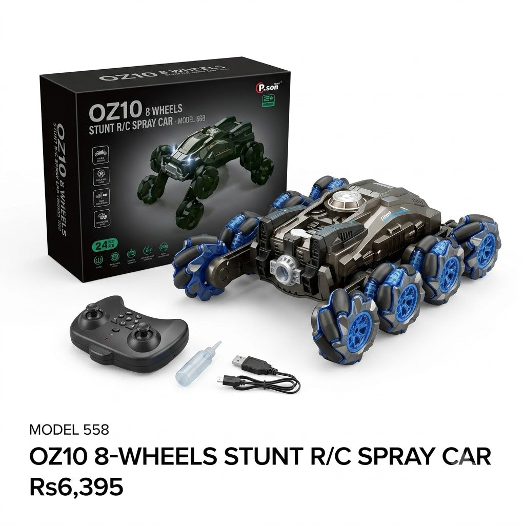 OZ10 8 Wheels Stunt RC Spray Car 2 Color Mix 558