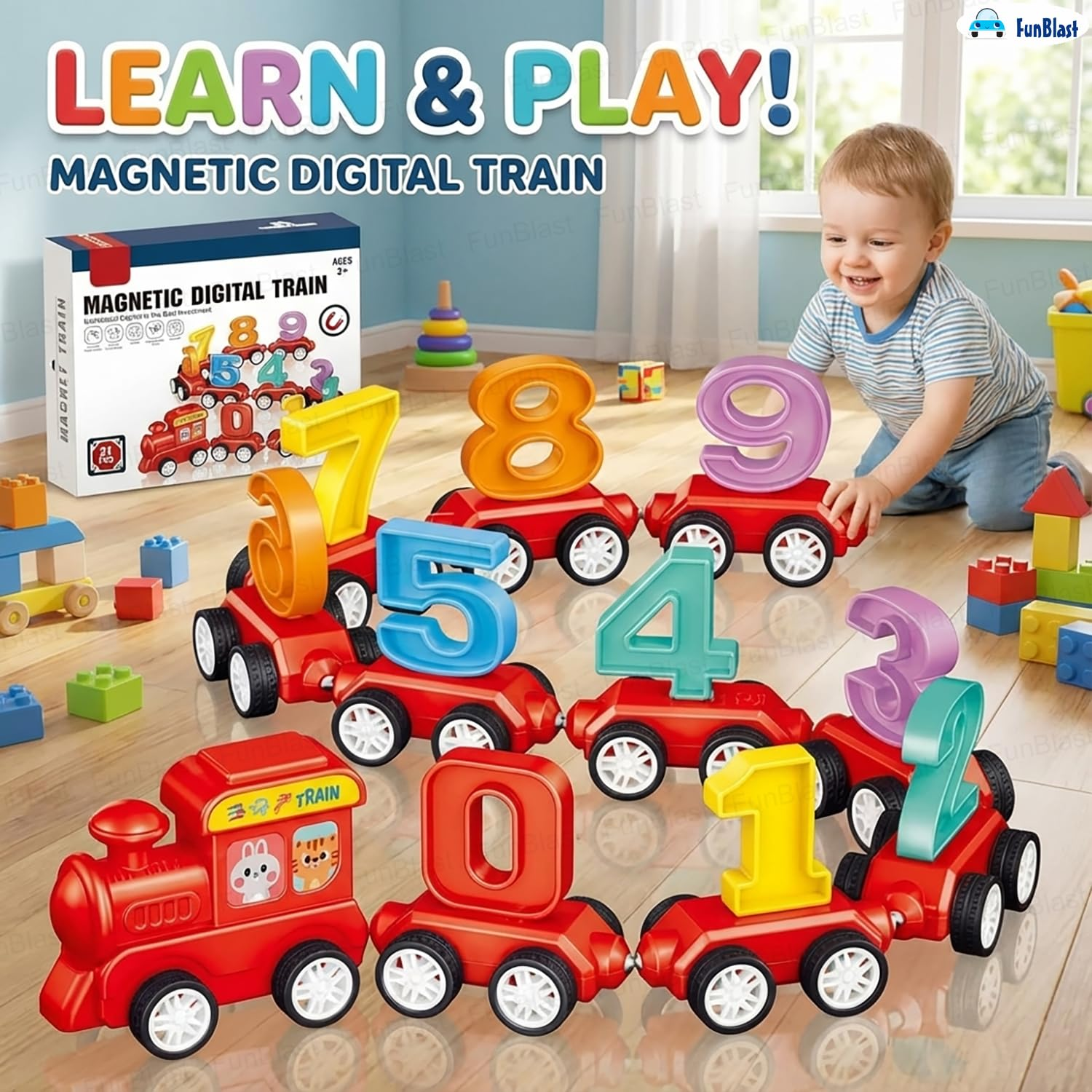 Magnetic Numbers Learning Train (21 Pcs)