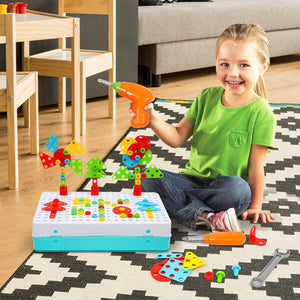 Kids Power Tools With Screwdriver Toy Set - With Battery Operated Drill - JustForKids