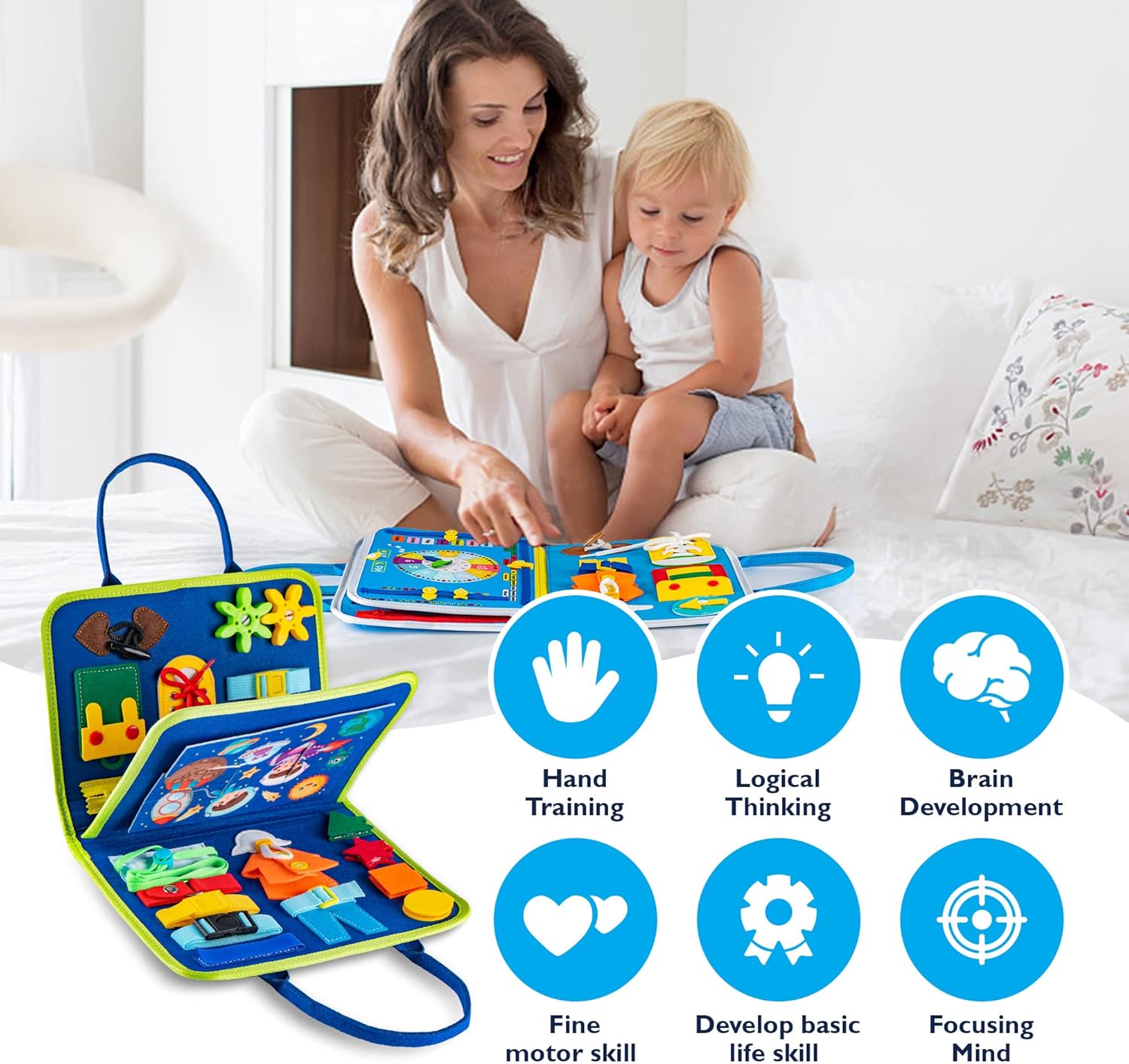 The Children's Busy Book – Interactive & Educational Activity Board