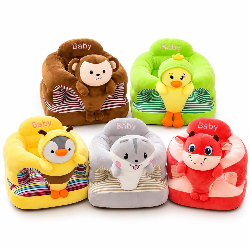 Animal Plush Baby Sofa Seat – Monkey, Duck, Bee & Cow