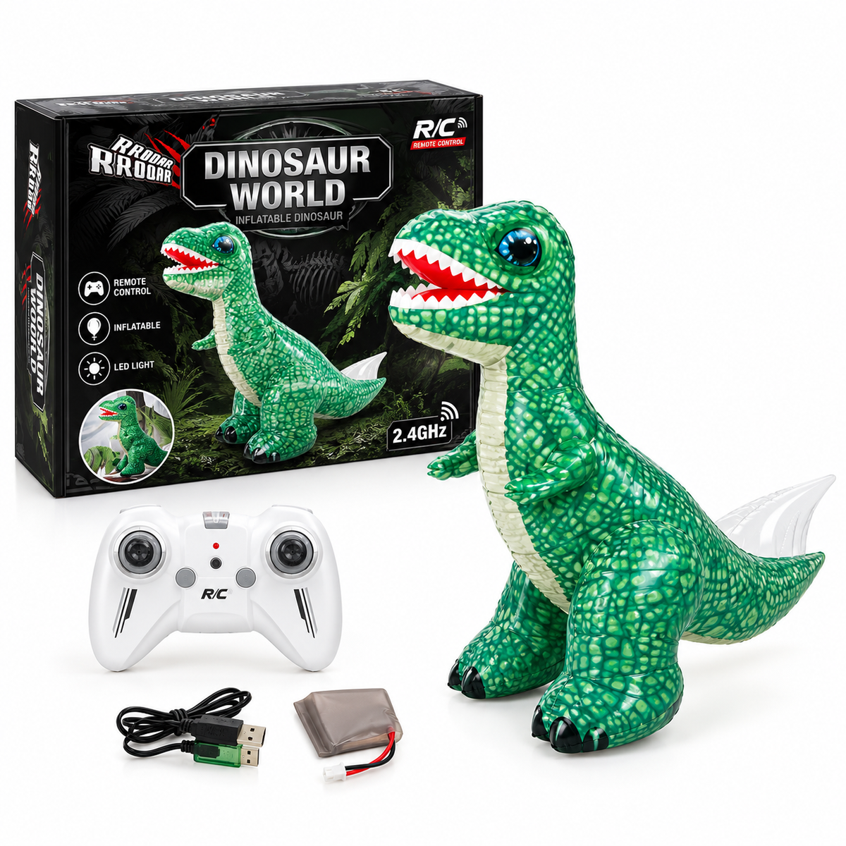 RC Inflatable Dinosaur Toy with Remote Control