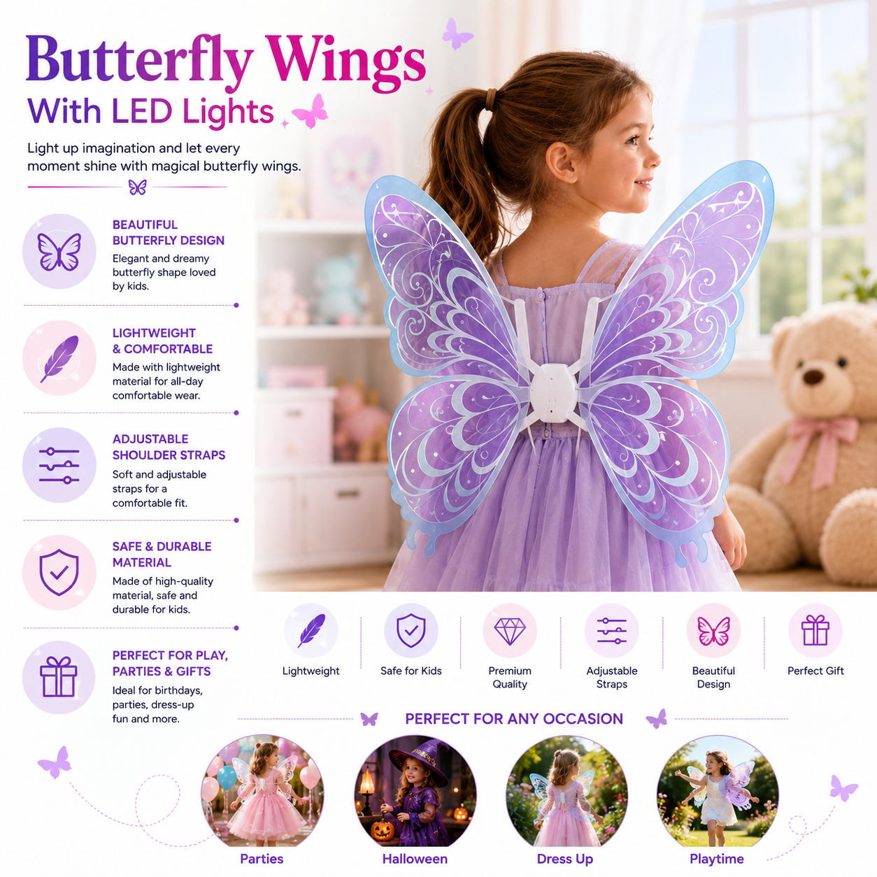 Butterfly Wings With LED Lights