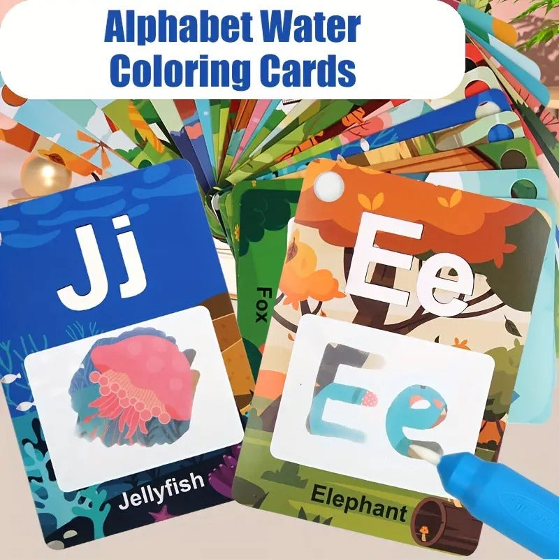 Magical Water Doodle Alphabet Painting Cards