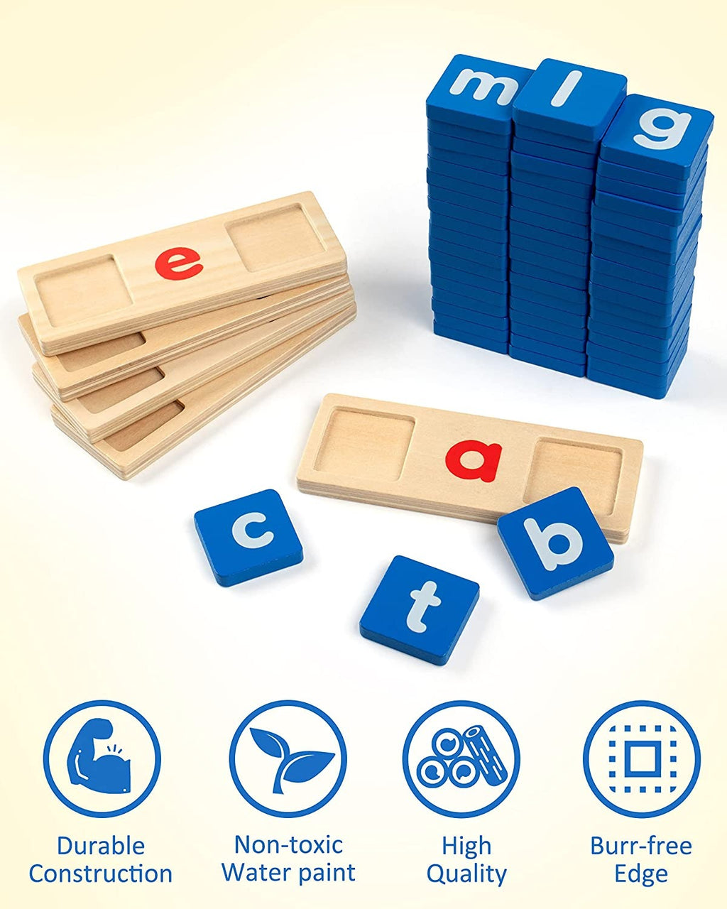 Sight Words Flash Cards Kindergarten Wooden Reading Blocks