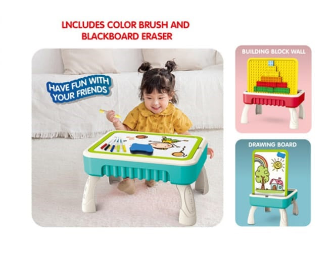 2-in-1 Blocks and Drawing Table - JustForKids