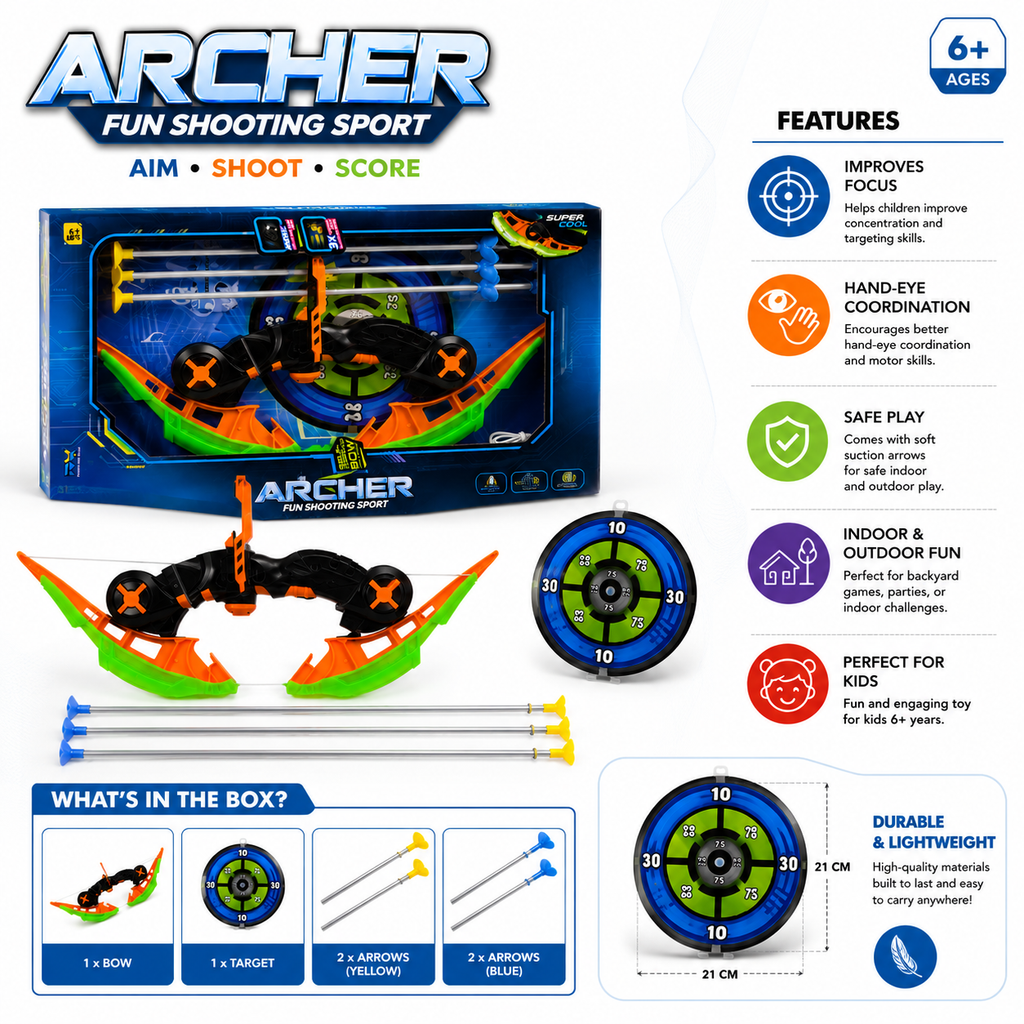 Archer Fun Shooting Sport – Toy Bow & Arrow Set