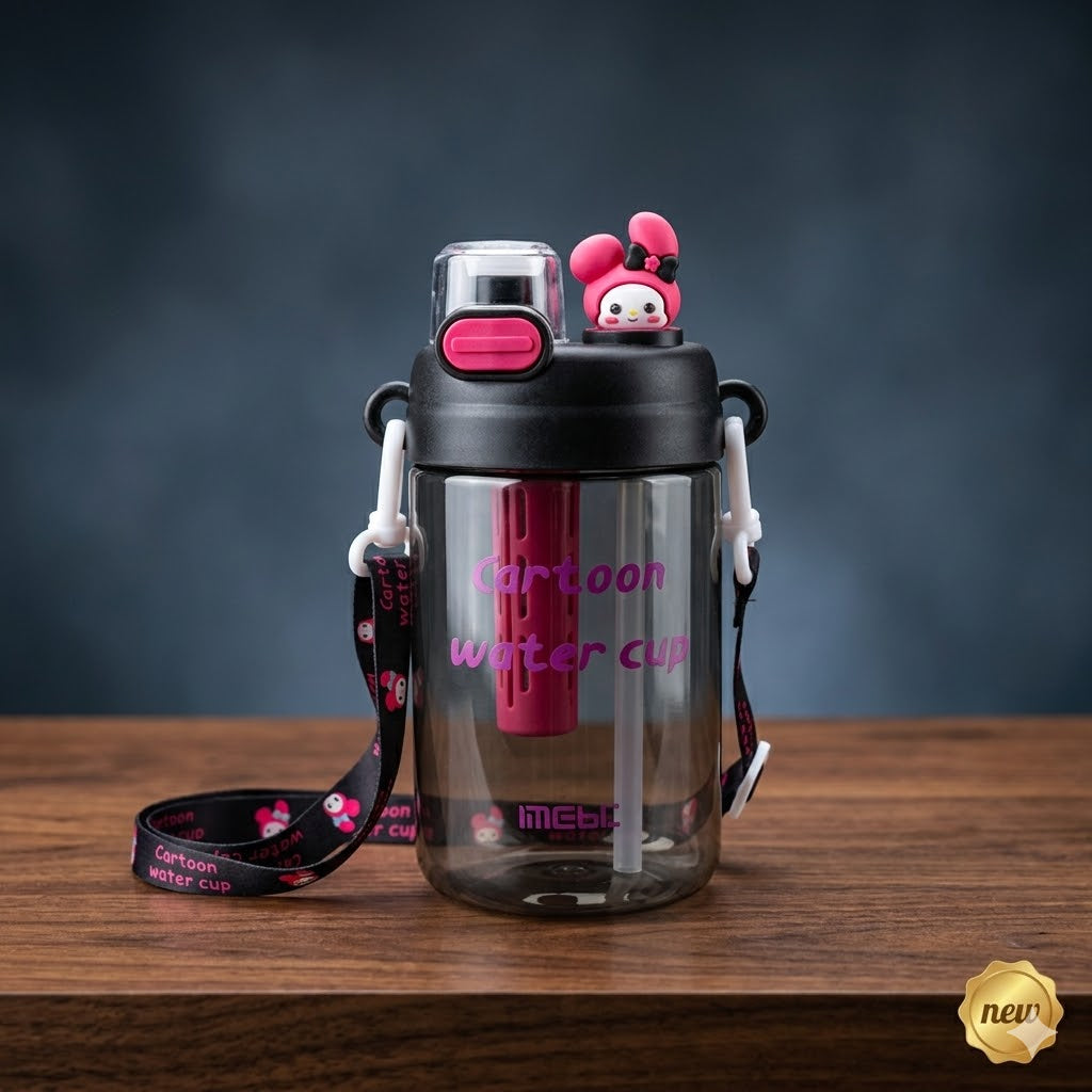 Cartoon Water Bottle with Strap