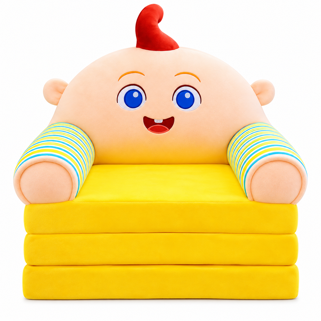 Cartoon Foldable Kids Sofa Chair – Soft 3-Layer Plush