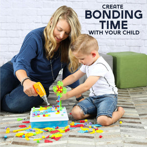 Kids Power Tools With Screwdriver Toy Set - With Battery Operated Drill - JustForKids