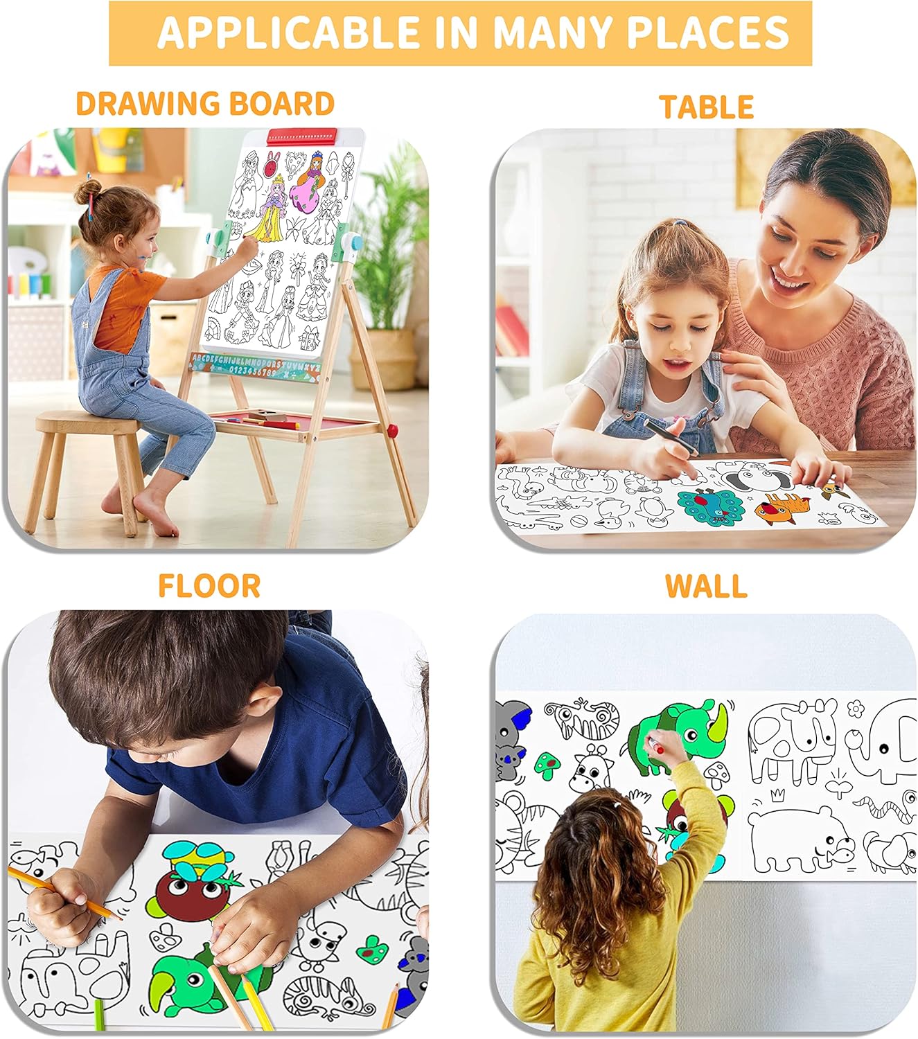 Children's Coloring Drawing Roll - JustForKids