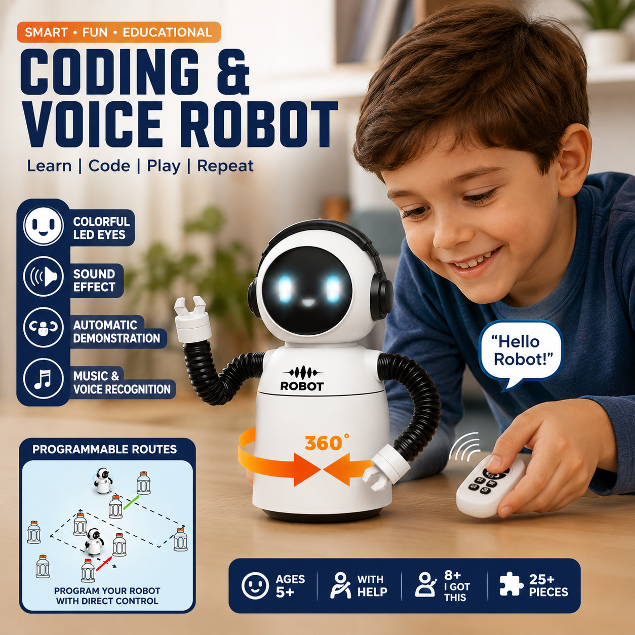 Coding & Voice Robot for Kids - Educational STEM Robot Toy