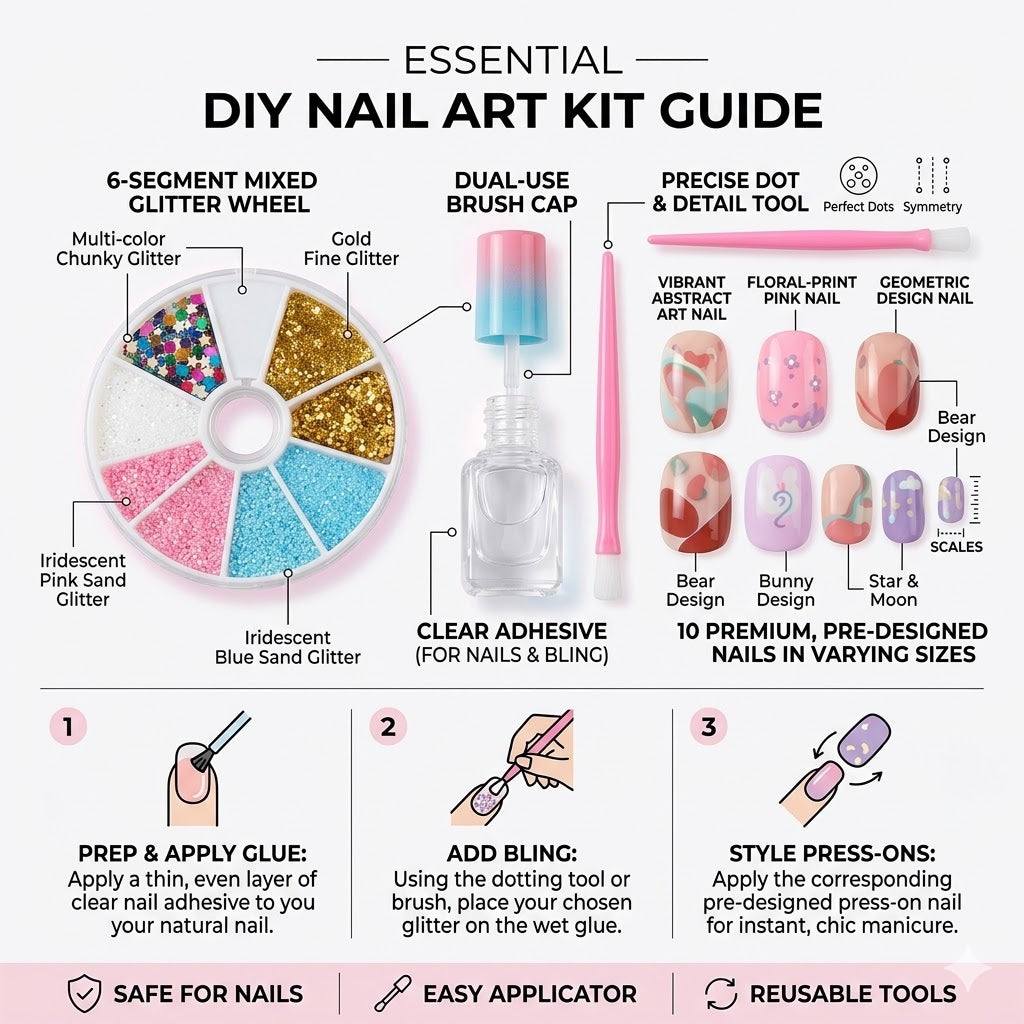 DIY Nail Art Kit for Kids – Creative Nail Design Set